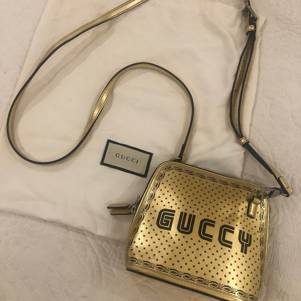 Gucci GUCCY Sega Gold black Crossbody stars
